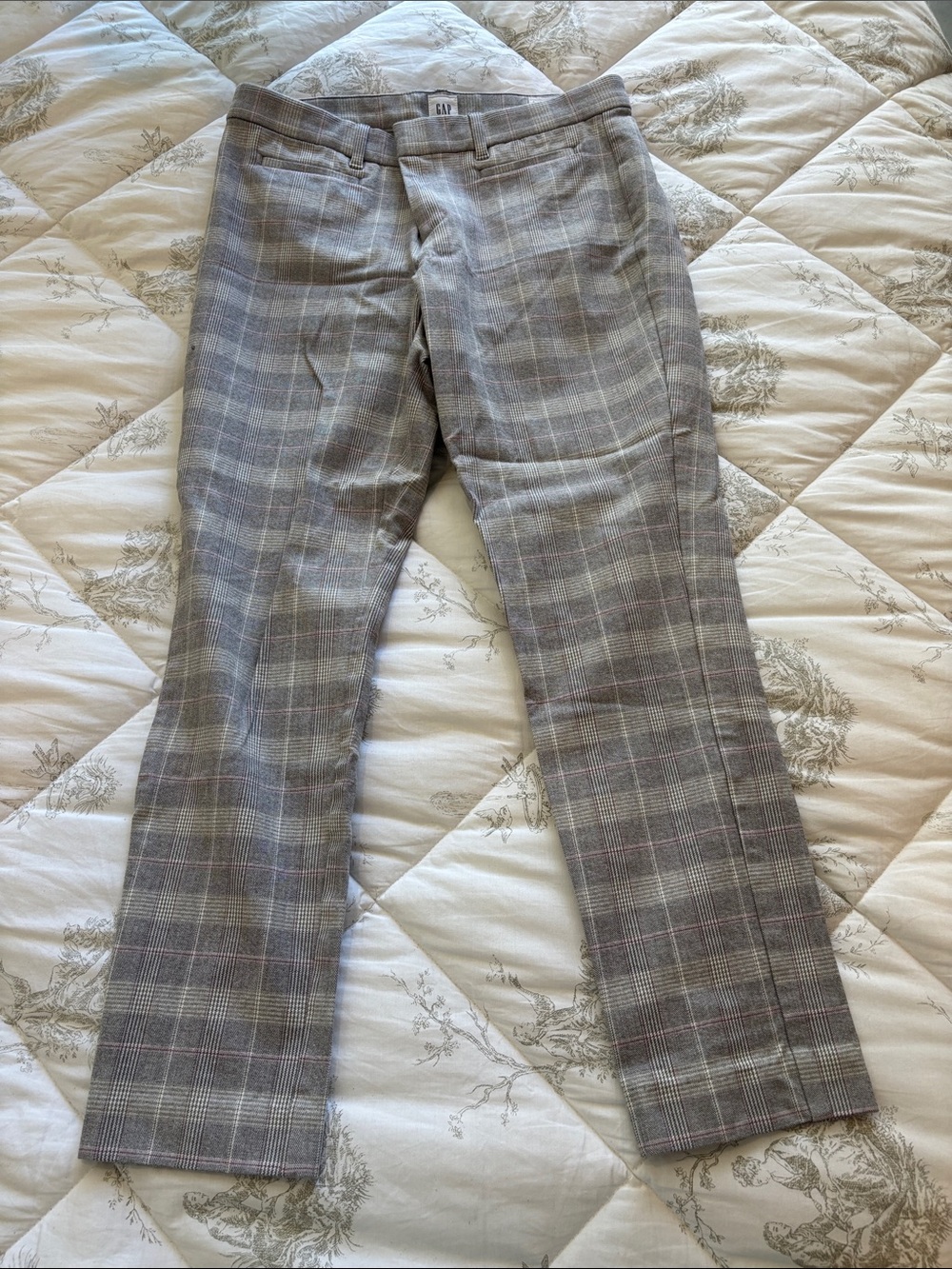 Slim Fit Plaid Dress Pants